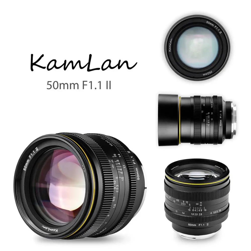 

Kamlan 50mm F1.1-F16 II APS-C Large Aperture Manual Focus Lens for NEX for EOS-M for FUji M4/3 Cameras 8 elements in 6 groups