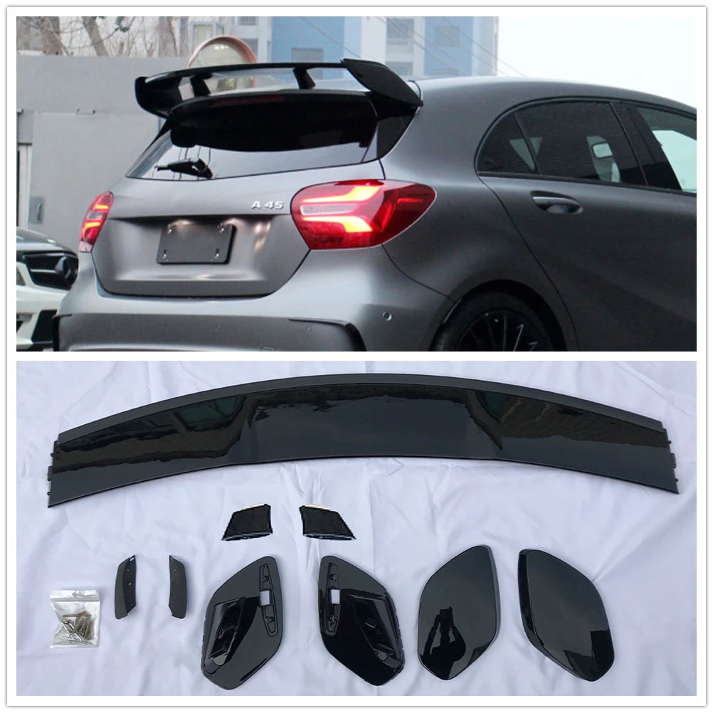 

Car Rear Trunk Spoiler Wing For Mercedes Benz W176 A-Class A250 A45 A180 A200 AMG 2013-2018 Tail Roof Bumper Splitter Lip Kit