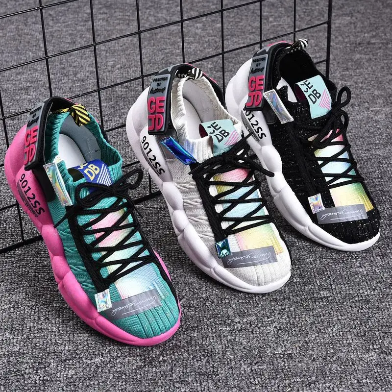 

Women Casual Vulcanize Shoes Chunky Sneakers Platform Thick Sole Ladies Shoes fashion Designer Web Celebrity Sneakers Shoe F1-18