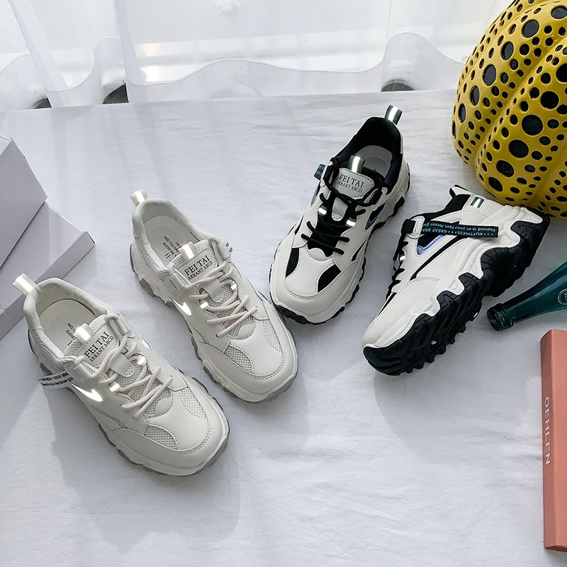 

Women Shoes Wear-resistant Sneakers Women Sports Shoes Breathable Mesh Female Trainers Thick Sole Ladies Platform Shoes