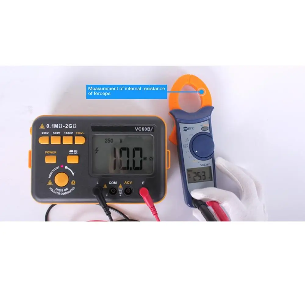Digital Megger 1000V MegOhm Meter Resistance Ohm Tester VC60B Megohmmeter |