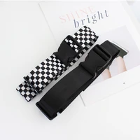 fashion automatic buckle belt for women lattice belt with dress casual all match adjustable canvas belt punk rock belts for men