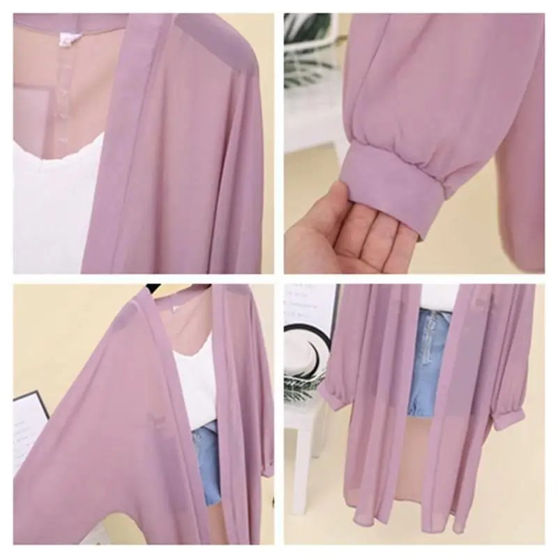 

2021 Women Summer Holiday Beach Long Blouses Female Long Sleeve Sun-protective Kimono Cardigan Tops Plus Size Korean Shirts L105