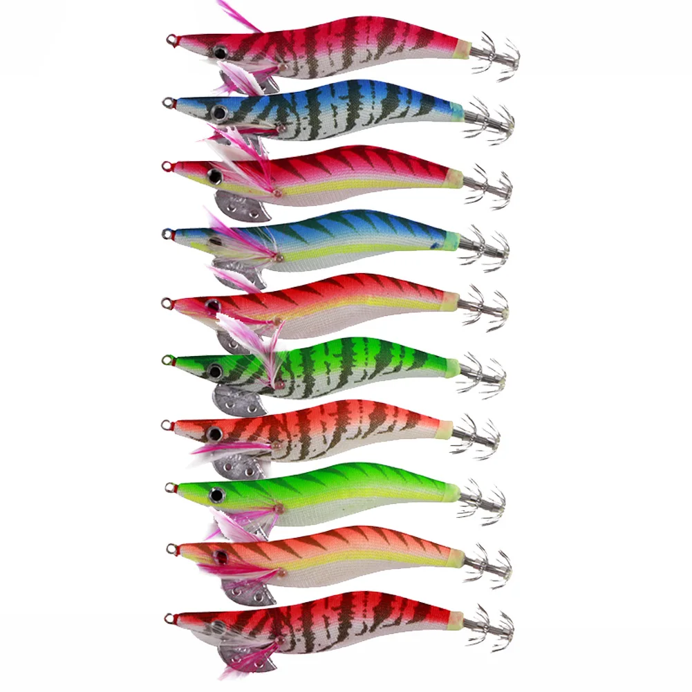 10pcs/set Fishing Shrimp Artificial Baits for Squid Jigs Octopus Cuttlefish Hard Lures 12cm 14.5g Tackle Pesca Dropship | Спорт и