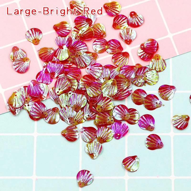 6-Large-Bright Red 10 г красочные оболочки Блестки прозрачные поставки слаймов Декор наполнитель дополнение игрушки DIY Lizun оболочки блеск Подвески клейкие аксессуары - Цвет: 6-Large-Bright Red