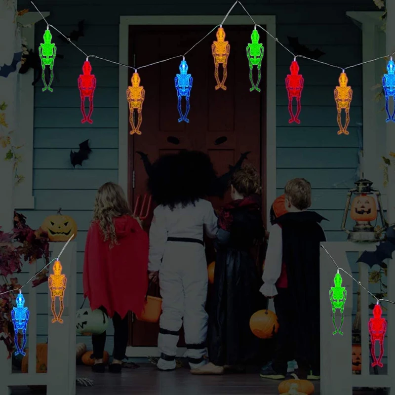 

Skull and Crossbones Skeleton Lights, Colorful Skull Lights, Suitable for Indoor and Stacked Christmas Tree Decorations