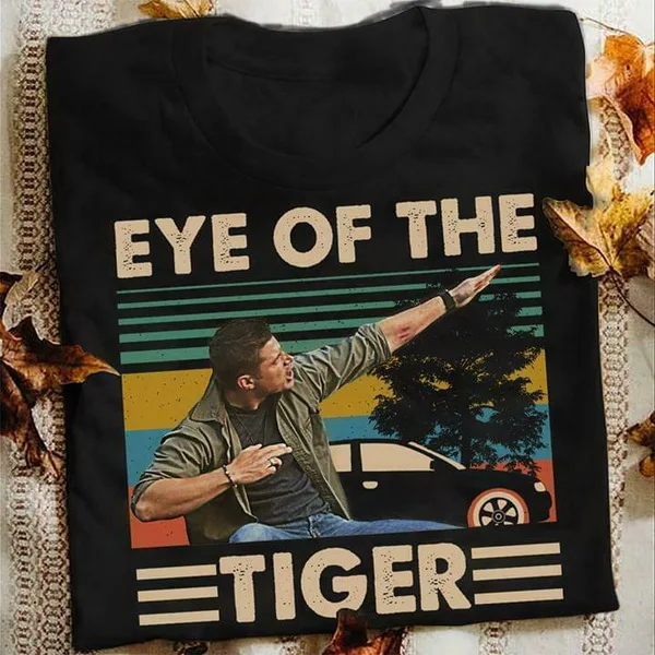 

Dean Winchester Supernatural Eye Of The Tiger Black Cotton Men S-3Xl T-Shirt Top Christmas Gifts Tee Shirt