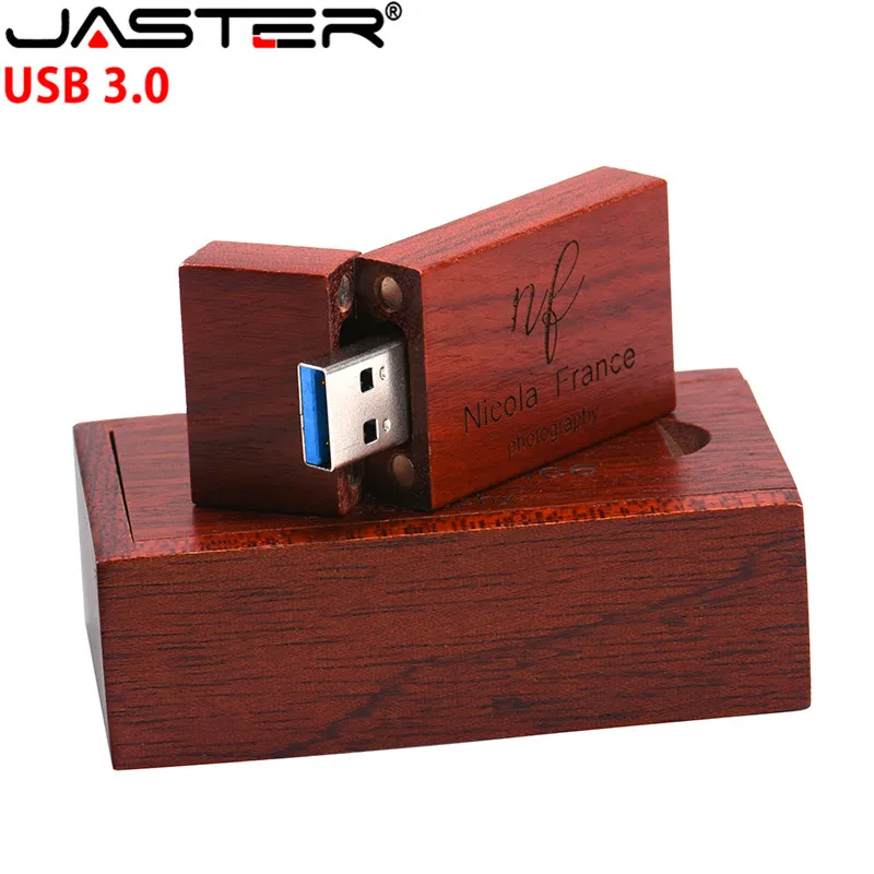 Деревянный USB флеш накопитель JASTER с логотипом клиента usb 3 0 + Подарочная коробка 4