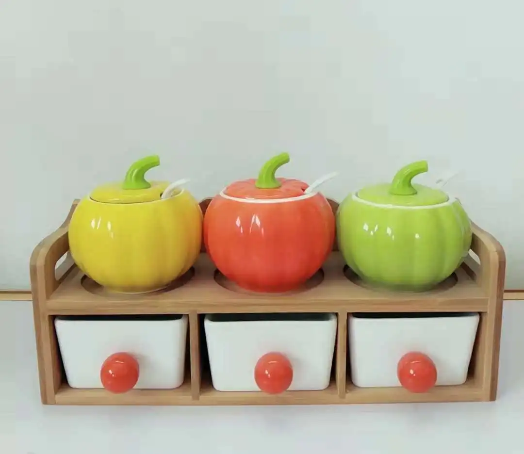 Творческий приправы бак Керамика Кухня ящик набор коробок для приправ vape сок с