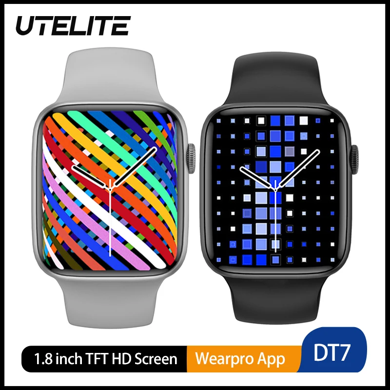 

UTELITE IWO DT7 Smart Watch 1.8inch Square Screen Bluetooth Call IP68 Waterproof Watches ECG Heart Rate Monitor Fitness Tracker