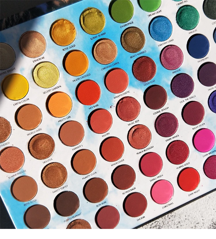 2019HOT цветные тени для глаз Палитра 63 Цвета Матовая Мерцающая яркая Палетка теней