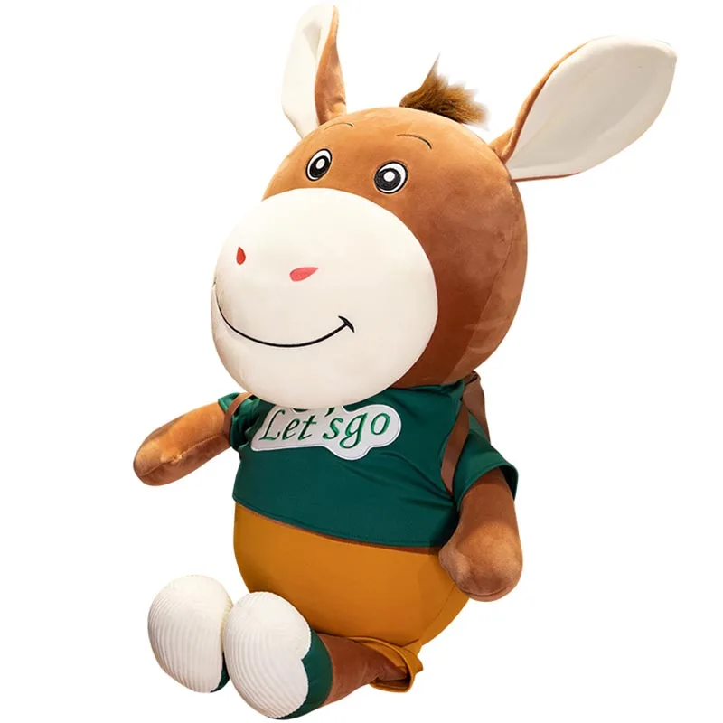 

35-100cm 2 patterns Cute Cheer Pony dolls Dressed donkey stuffed plush soft donkey pillows baby's toy gift Excellent workmanship