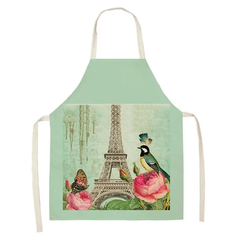 Винтажные бриллиантовые фартуки из хлопка и льна в виде розы для кухни