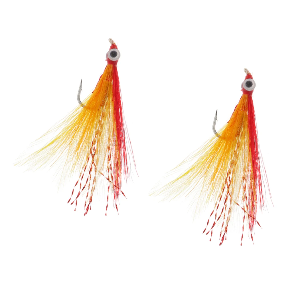 2 шт нахлыстом мухи лосось форель приманки в форме насекомых плавающие 6 #