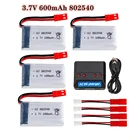 4 шт., 3,7 в, 600 мАч, 802540 с разъемом Jst + Замена для 1315S, HJ819, HJ818, 509 Вт, DFDF161, X400, X500, X800, запчасти для радиоуправляемого квадрокоптера, дрона