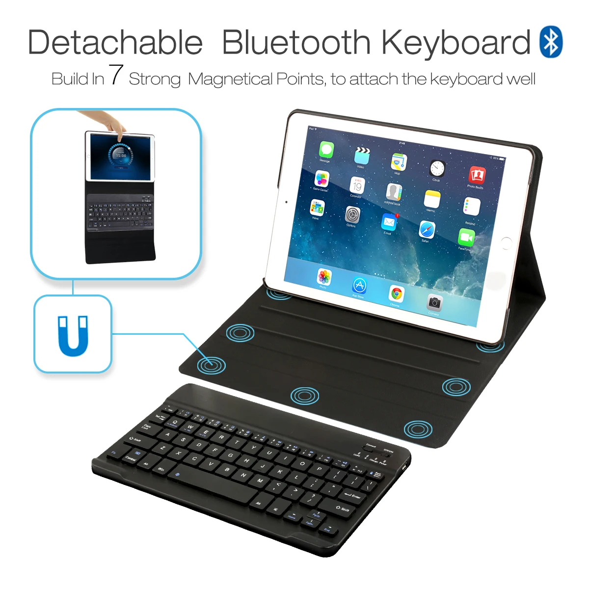 Bluetooth клавиатура чехол для ipad Air 1 2 9 7 2017 2018 Pro дюйма Магнитная крышка A1893 A1954 A1822