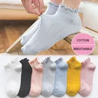 Корейские модные носки с рюшами, милые женские носки, стильные женские носки, женские носки, тапочки, хлопковая сетка, японские женские носки