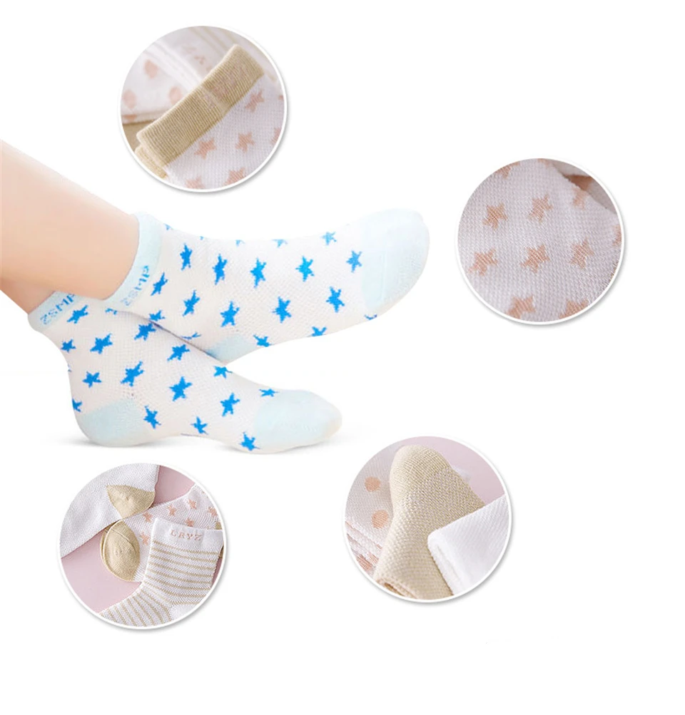 

10 pieces/lot Star Lovely Cartoon Kids Boy Skarpetki Newborn Socks New Knit Breathable Cotton Soft Baby Sock Girl Miaoyoutong
