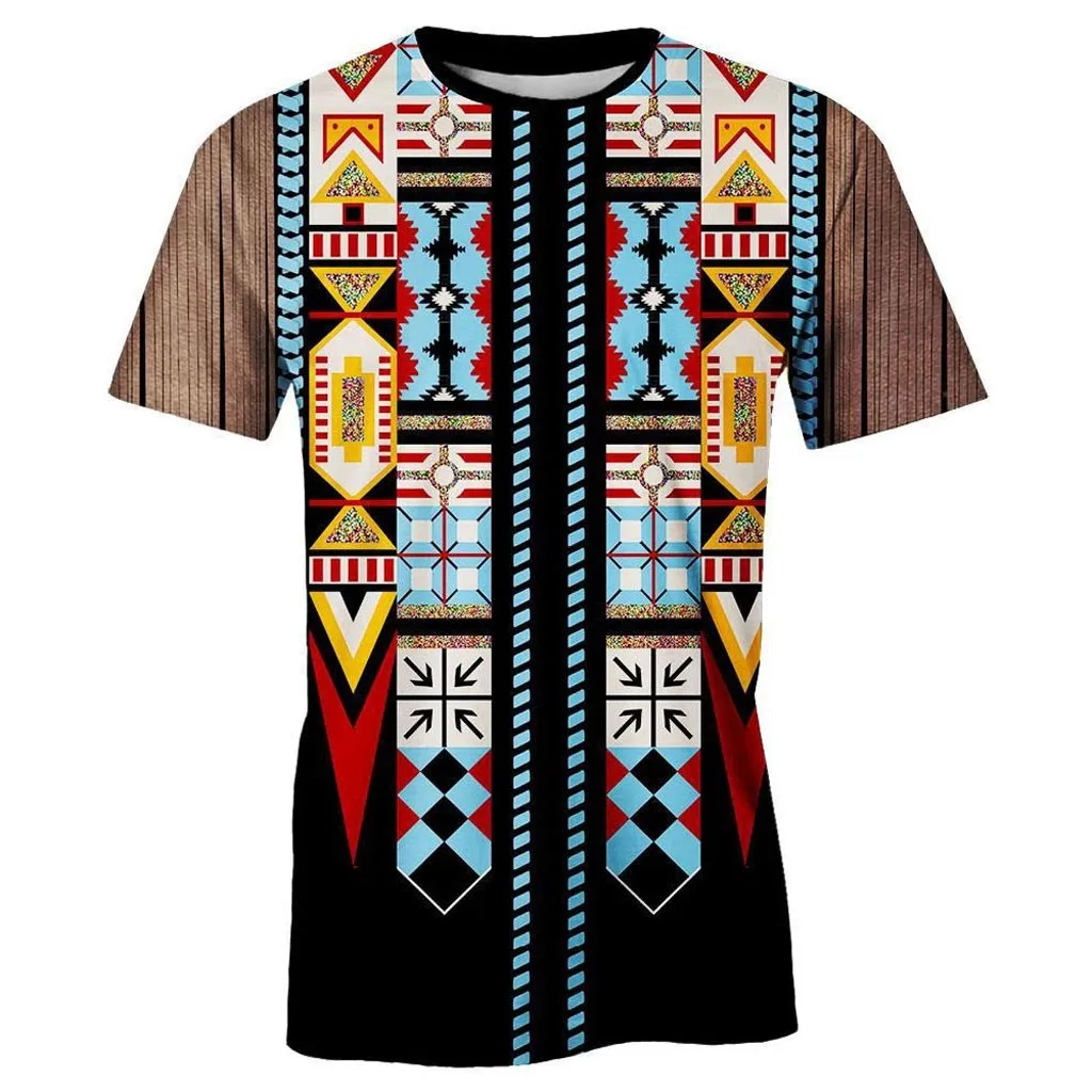 Мужская Повседневная футболка с 3D круглым вырезом и коротким рукавом в