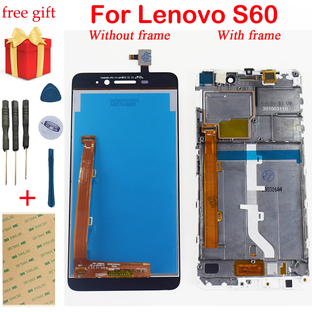 Для Lenovo S60 ЖК дисплей кодирующий преобразователь сенсорного экрана в сборе для