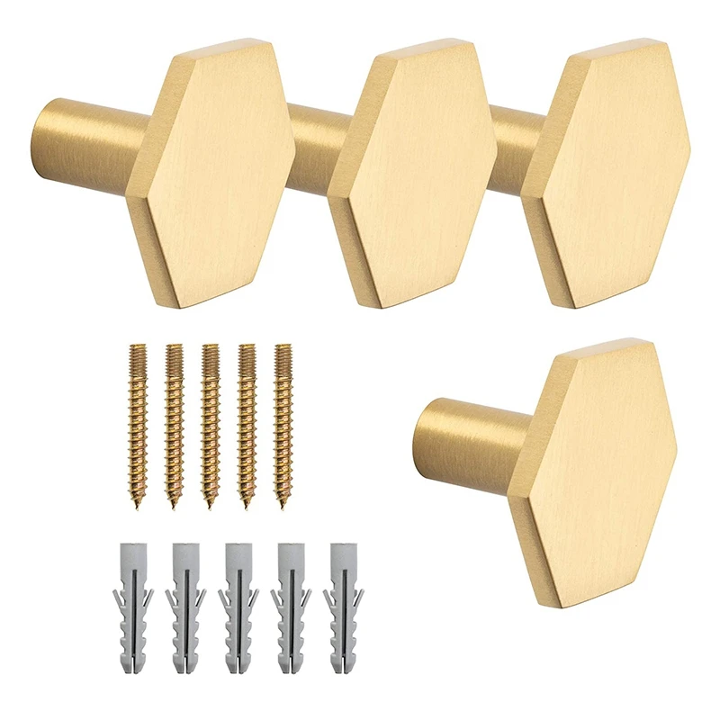 

4Pcs Modern Wall Hooks Made From Solid Brass. Perfect Purse Wall Hanger, Perfect for Coats, Jackets, Hats, Scarves, Bags