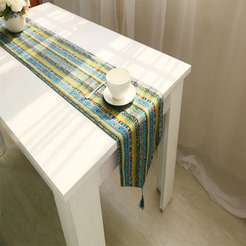 Хлопчатобумажная льняная подкладка с кисточкой для стола|Настольные дорожки| |