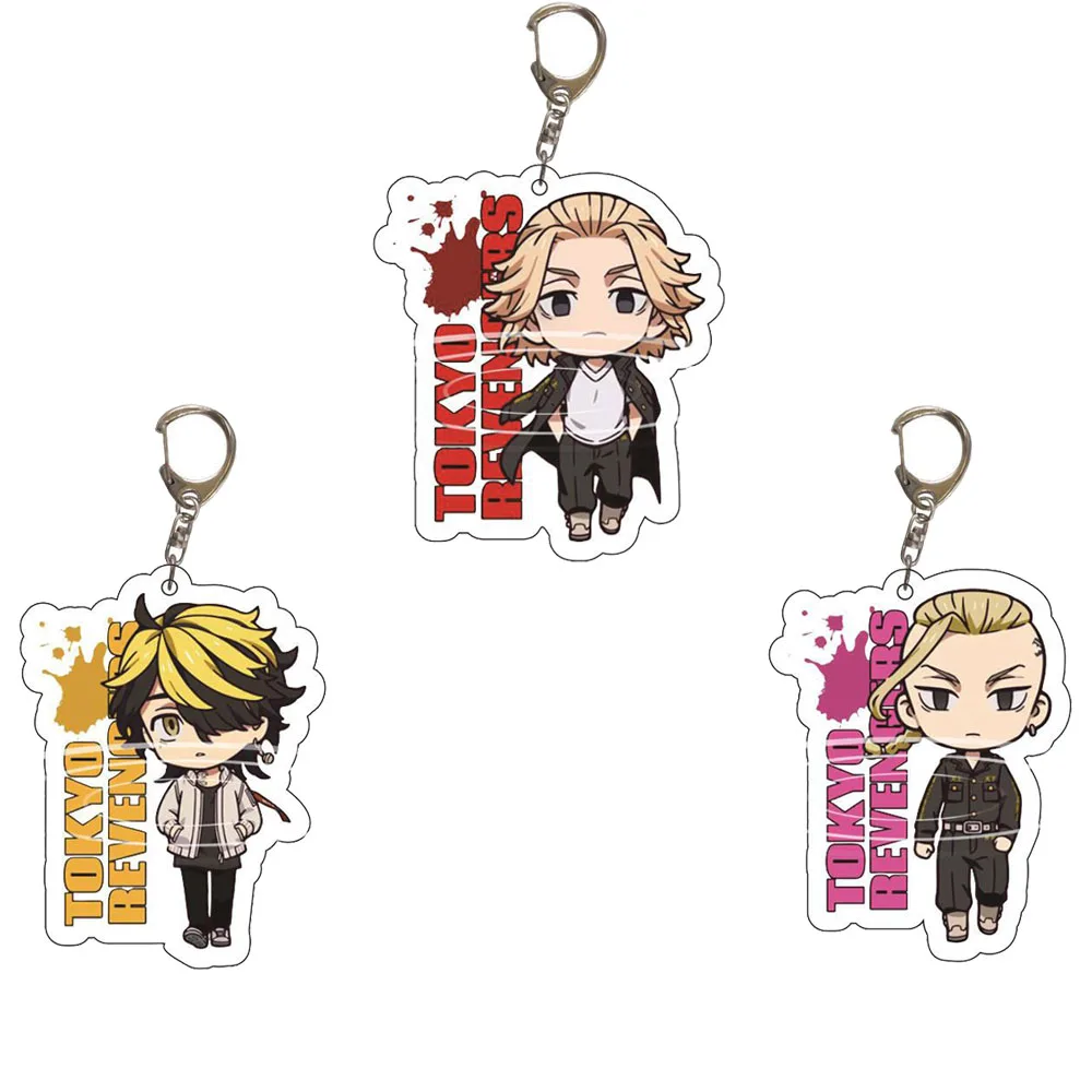 

New Anime Tokyo Avengers Keychains Sano Manjiro Anime Figure Toy Keyring Accessories Cute Hanagaki Budo Children Gift