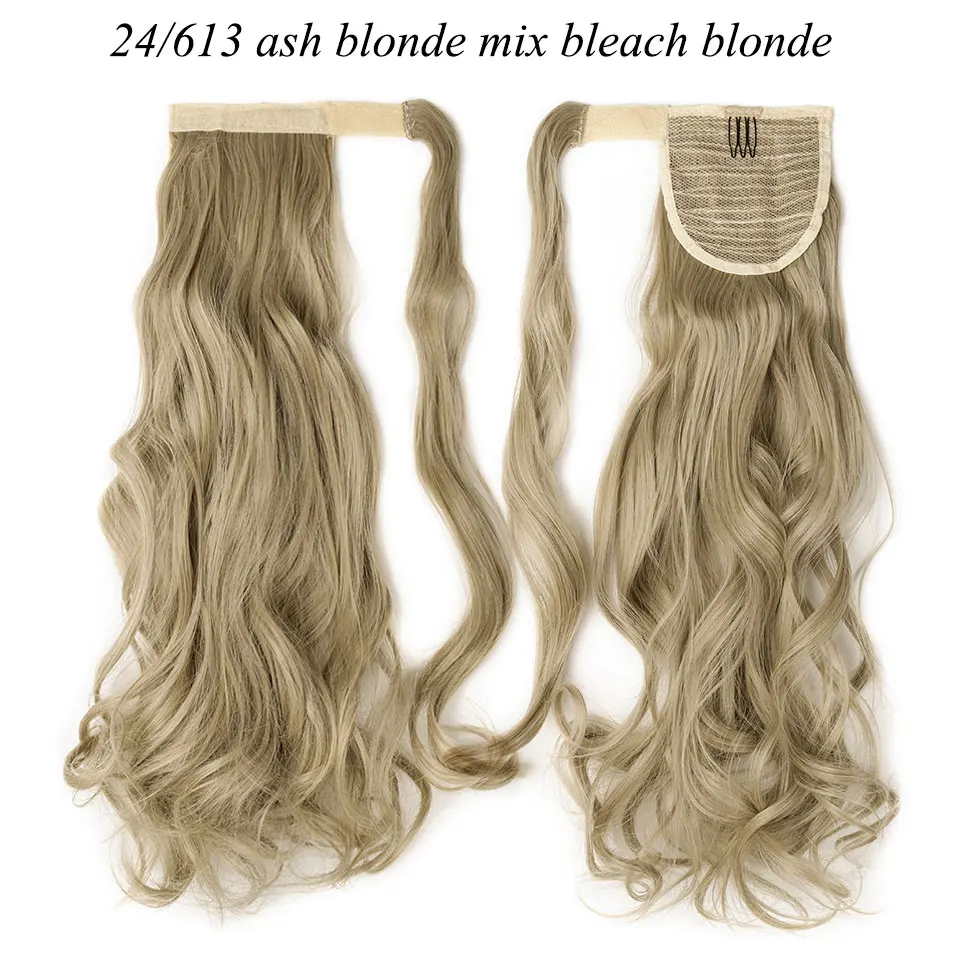 24-613 S-noilite 23 дюйма длинные волнистые волосы на заколках в хвосте накладные волосы конский хвост шиньон синтетические волосы обертывание вокруг хвоста пони наращивание волос - Цвет: 24-613