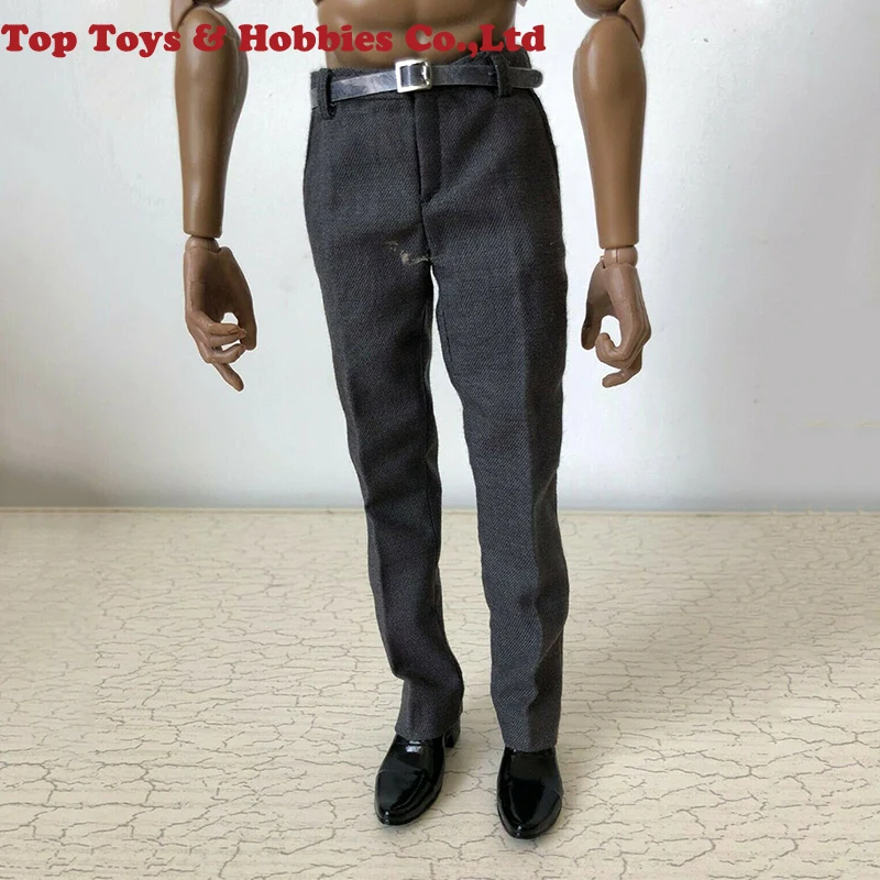 

1:6 Scale Gray Trousers With Belts Pants Business Casual F 12'' Man Figure Body Accessories Toy
