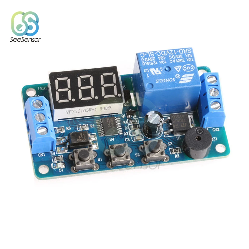 Модуль Управления задержкой с зуммером СВЕТОДИОДНЫЙ Цифровой Реле времени цикл