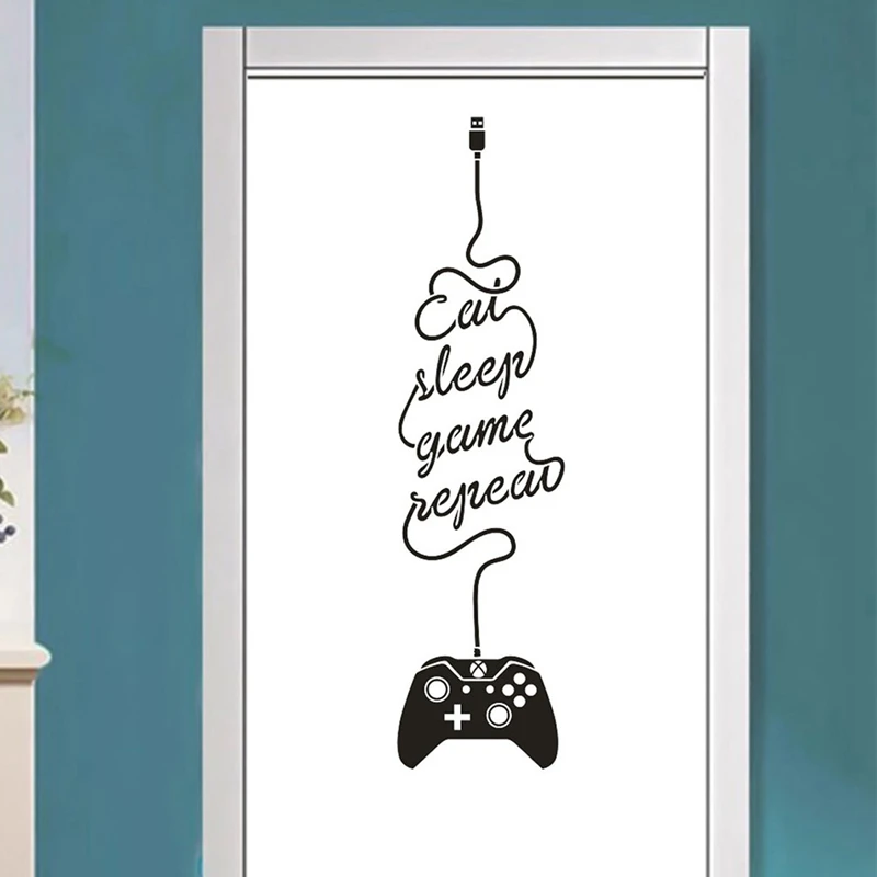 1 шт. Eat Sleep Game Повтор наклейки на стену геймпад стена игровой комнаты декор для