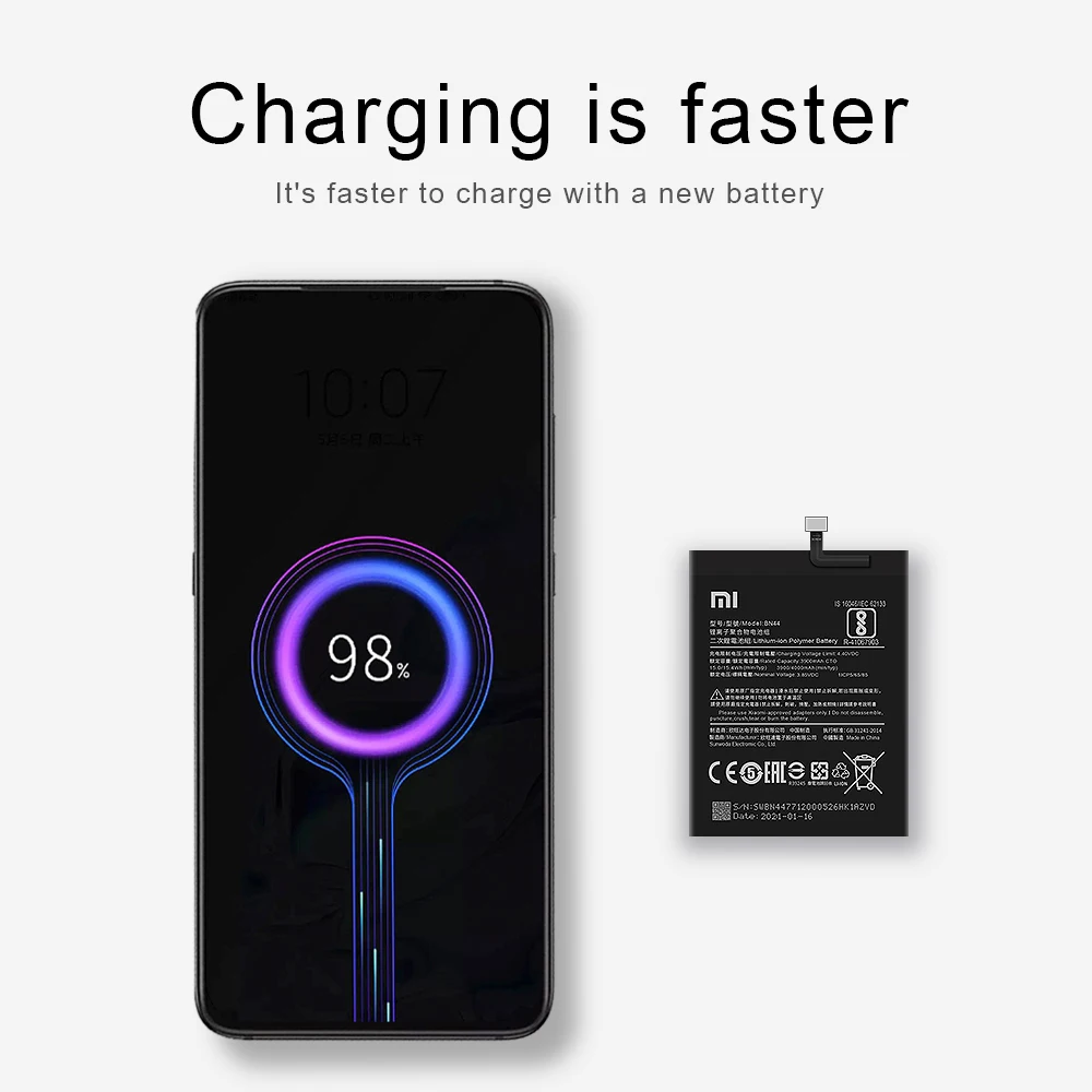 Сменный аккумулятор Xiaomi BN44 для Redmi 5 Plus 4000 мАч с инструментами разборки батареи |