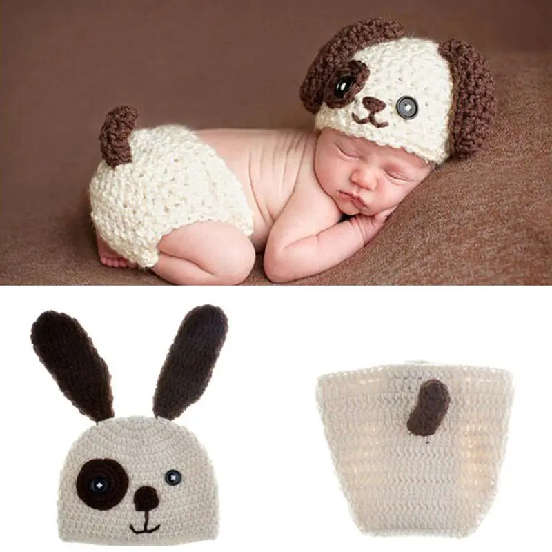 

Newborn Baby Cute Crochet Knit Costume Prop Outfits Photo Photography Baby Hat Photo Props