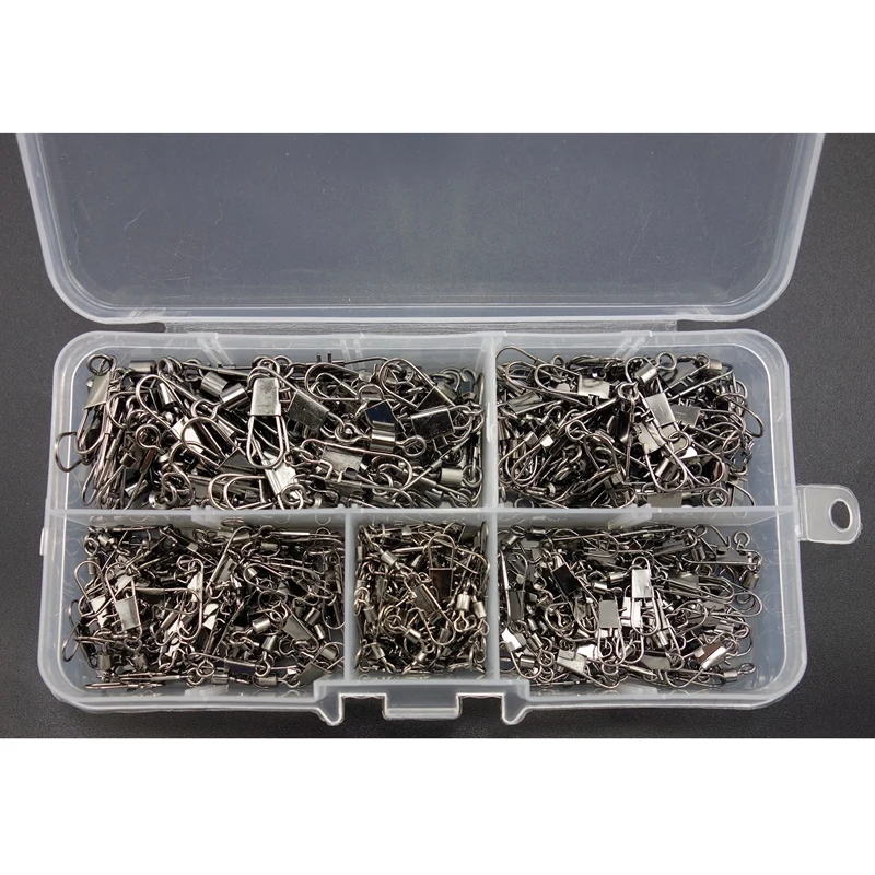 

300Pcs Fishing Connector Rolling Copper Swivel Pin Bearing Interlock Snap Fishhooks Lures Carp Fishing Accessories