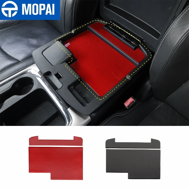 

JIDIXIAN Soft Carbon Fiber Car Armrest Box Mat Decoration Cover Stickers for Dodge Ram 2010-2015 Interior Accessories