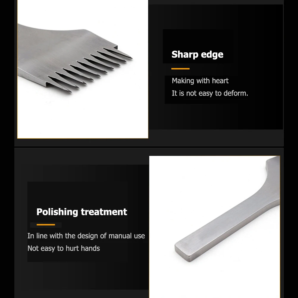 

Steel Stitching Lacing Punch Chisel Oblique Flat Cut Gear Pitch Tool 2.7/3.0/3.38/3.85/mm Polished Prongs Leather Craft Tools
