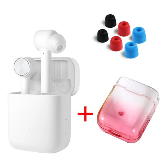pink case add plug Оригинальные наушники Xiaomi Air TWS Airdots Pro, bluetooth-гарнитура, переключатель ANC, ENC, стерео, автоматическая пауза, управление нажатием, беспроводные наушники - Цвет: pink case add plug