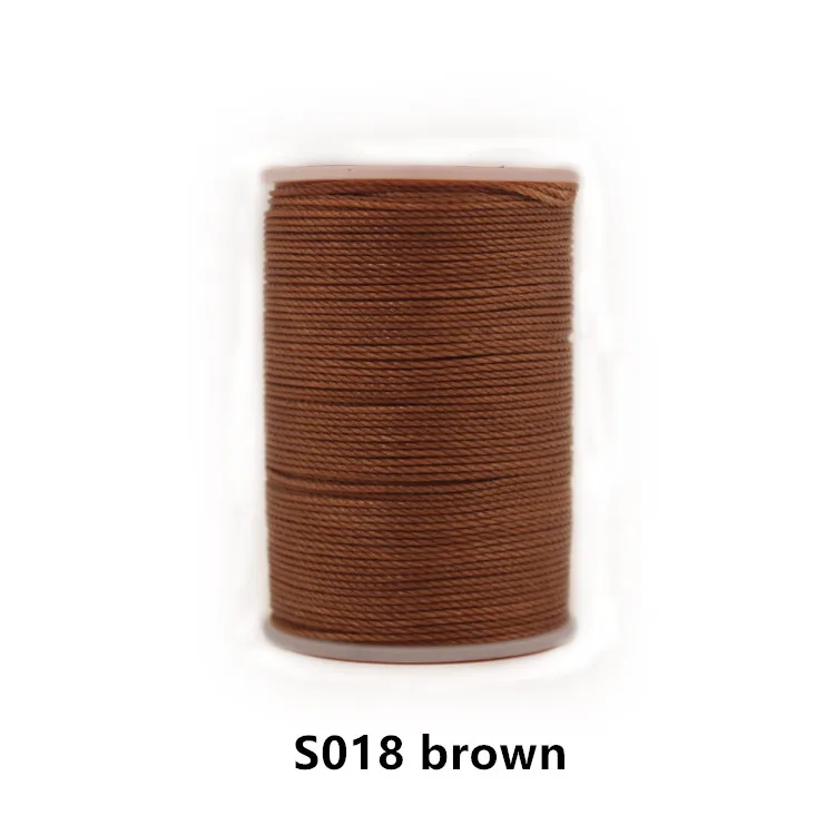 S018 light brown Распродажа DIY диаметр 0,55 мм кожаная круглая Вощеная швейная нить ручная прошитая полиэфирная круглая Вощеная цветная нить 40 цветов - Цвет: S018 light brown