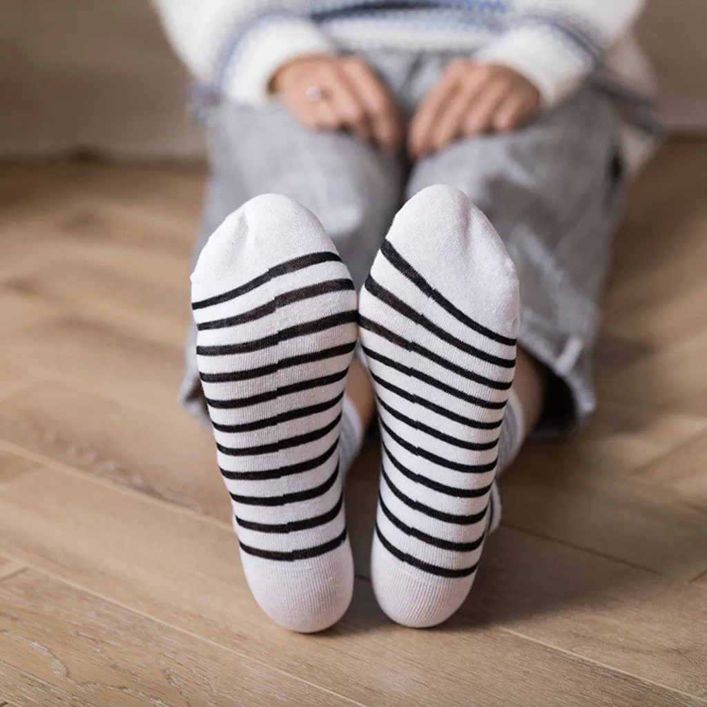 Спортивные носки для велоспорта тенниса женщин и девушек модные в полоску с