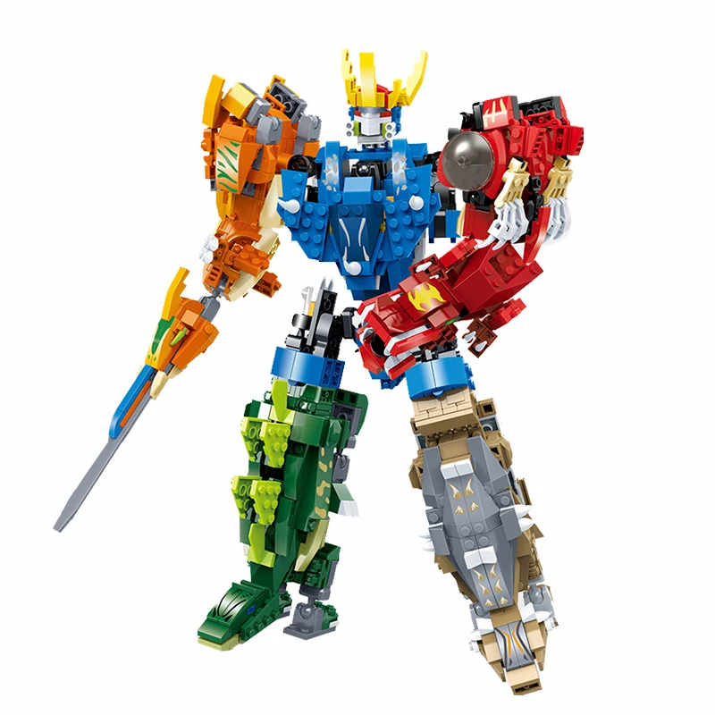 

1055PCS 5 in 1 City Transformation Dinosaur Robot Bricks High-tech Jurassic World Dinosaur Set Building Blocks Toys for Children
