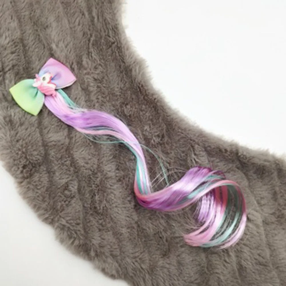 Заколки для волос с милым мультяшным единорогом девочек цветные заколки