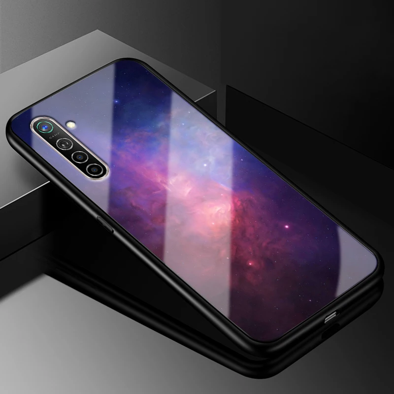 15 Для OPPO Realme X2 чехол 6,4 ''модный стеклянный Жесткий Чехол для задней панели телефона чехол s для OPPO Realme XT силиконовый бампер - Цвет: 15