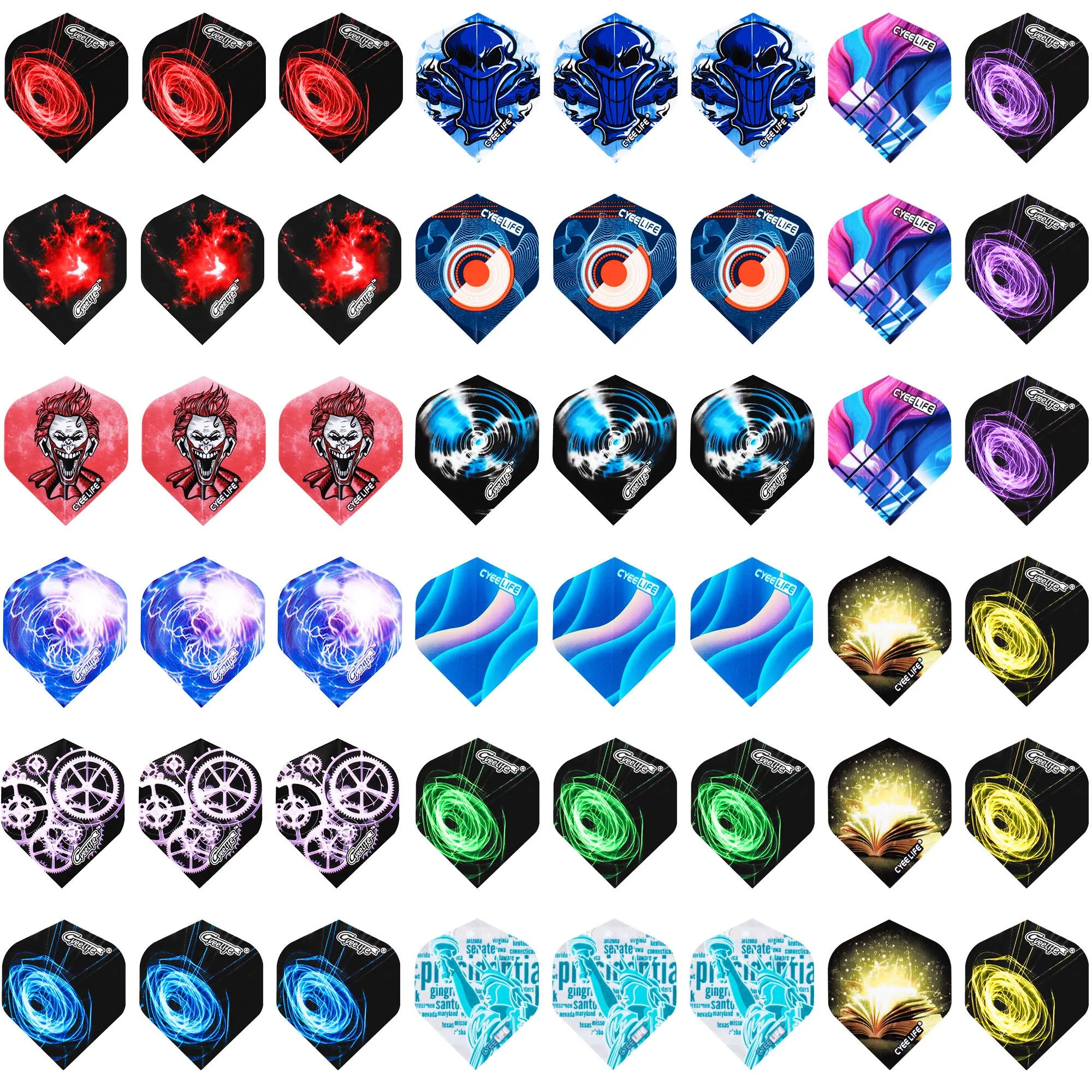 

CyeeLife PET Dart Flights 48 Packs Standard Accessories kit 16 Designs