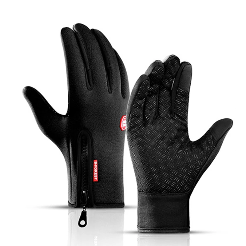 Зимние ветрозащитные велосипедные перчатки противоскользящие для горного и