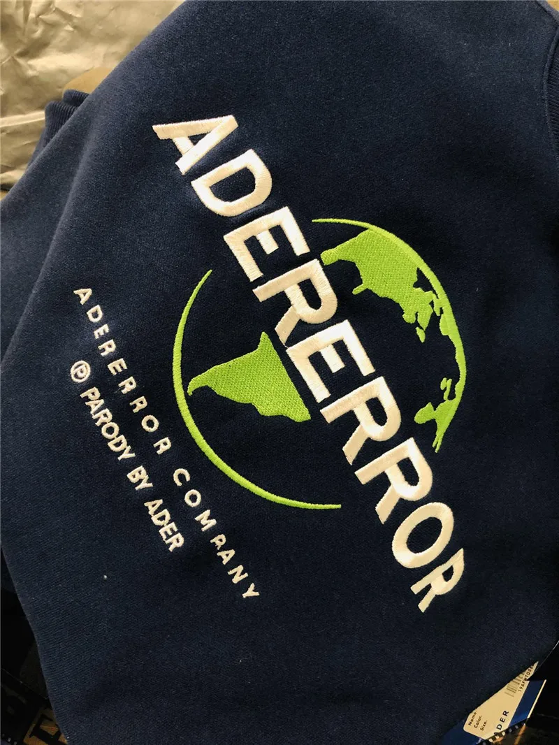 

Oversize Ader Error Embroidered Earth Sweatshirt Men Women 1:1 High-Quality Streetwear Adererror Crewneck Hoodie Pullover