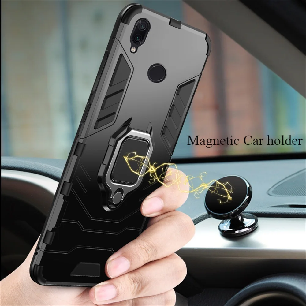 Защитный чехол для Xiaomi Redmi Note 7 Pro магнитный автомобильный держатель резина
