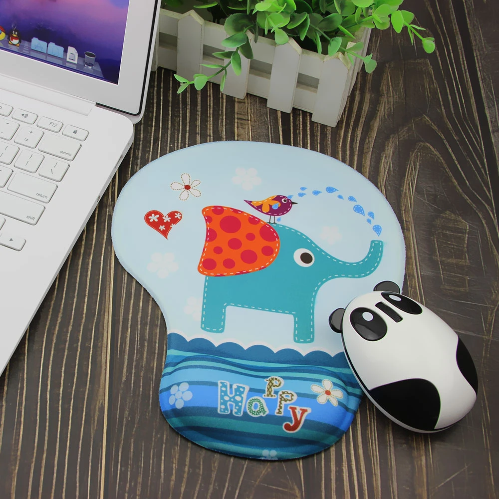 

CHYI Cute Cartoon Pattern Mouse Pad Wrist Care Support Silicone Desk Mat Ergonomic Anti Slip Computer Mausepad For Office Laptop