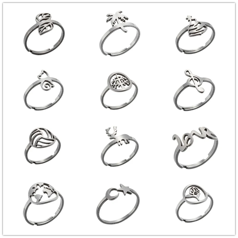 Женское модное кольцо из нержавеющей стали для женщин в стиле хип хоп