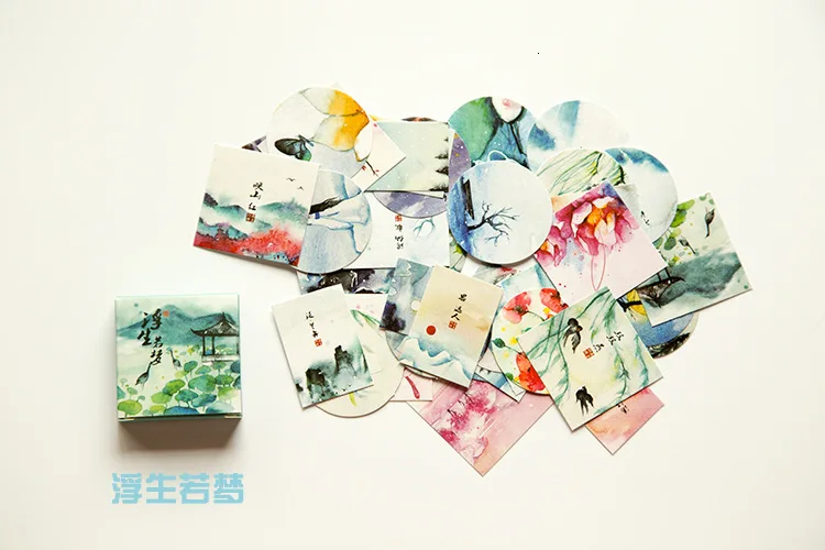 1 коробка(40 шт.) милые наклейки Kawaii для украшения скрапбукинга 43*43 мм геометрические Gimue канцелярские наклейки Bullet journal наклейки 06469