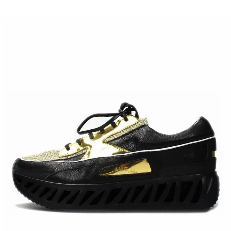 Мужские сетчатые кроссовки черные дышащие из натуральной воловьей кожи на